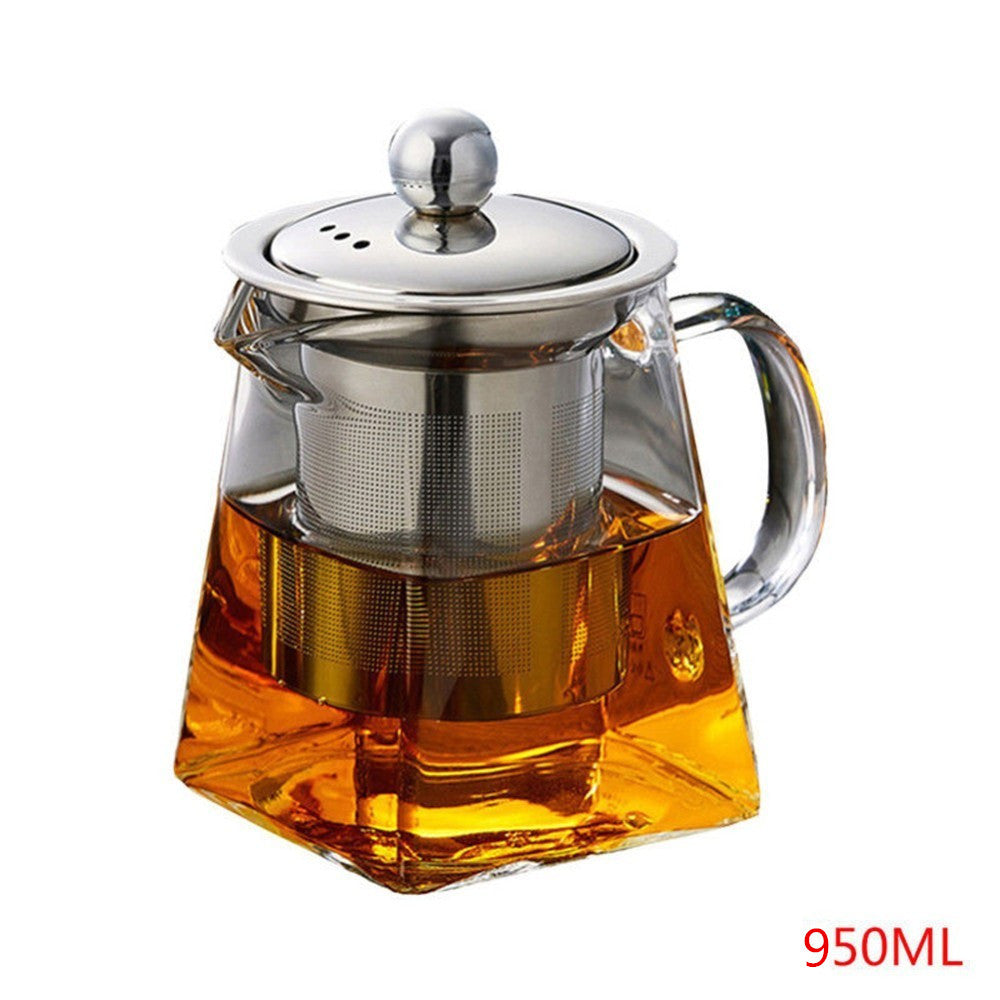 Heat-resistant Transparent Glass Teapot Pot