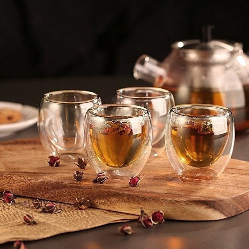 New 6Pcs Double shot Glass double Wall Espresso
