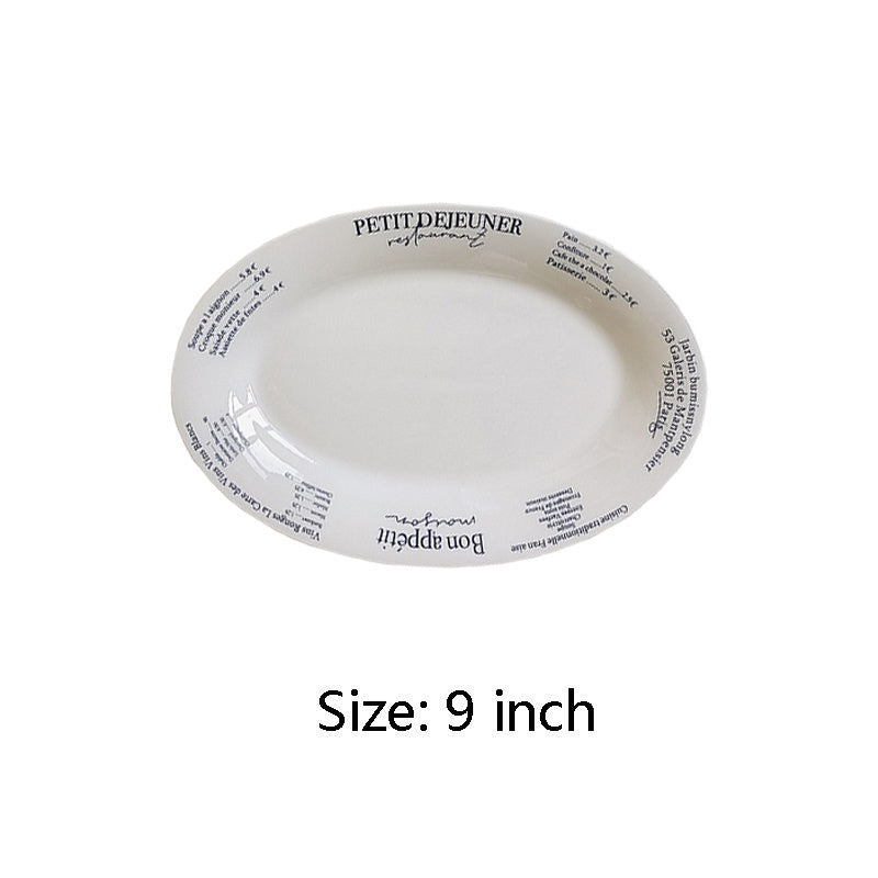 Ceramic Cutlery French Letters Coffee Cup Photo Plate