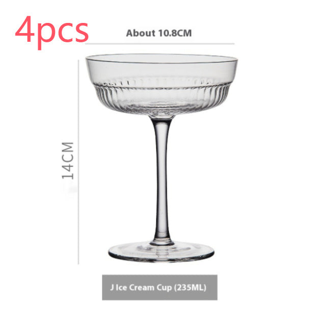 Goblet Crystal Glass Cup Ice Cream Dessert Cocktail Glass