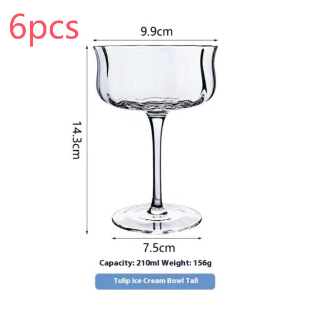 Goblet Crystal Glass Cup Ice Cream Dessert Cocktail Glass