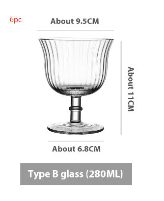 Goblet Crystal Glass Cup Ice Cream Dessert Cocktail Glass