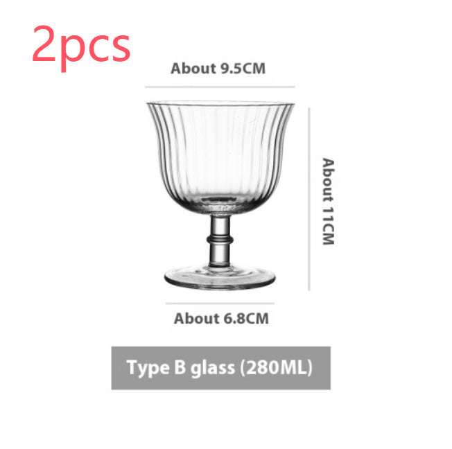 Goblet Crystal Glass Cup Ice Cream Dessert Cocktail Glass