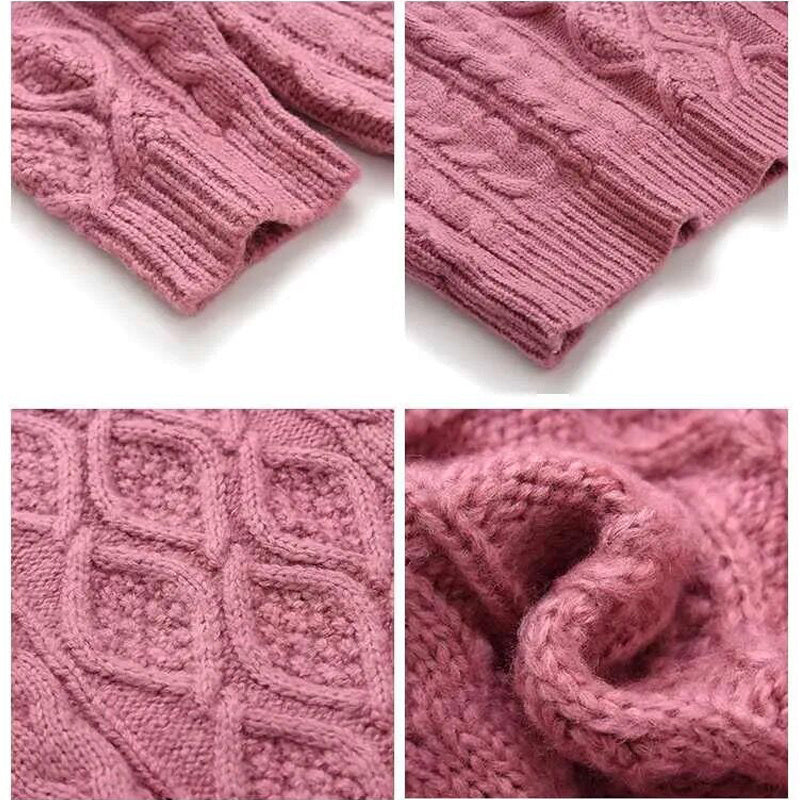 Lazy Style Sweater Women Loose Twist Mid-length Sweater