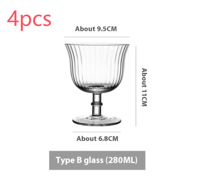 Goblet Crystal Glass Cup Ice Cream Dessert Cocktail Glass