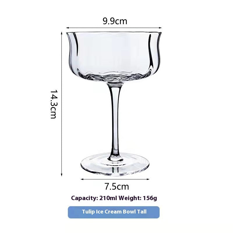Goblet Crystal Glass Cup Ice Cream Dessert Cocktail Glass