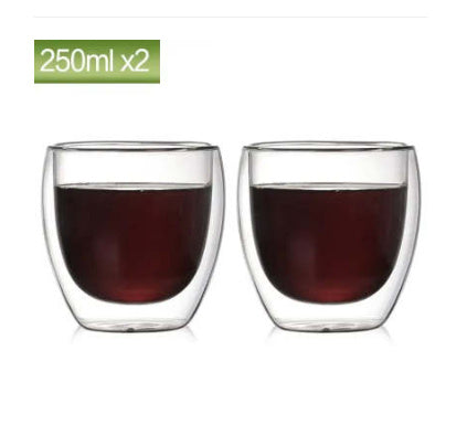 New 6Pcs Double shot Glass double Wall Espresso