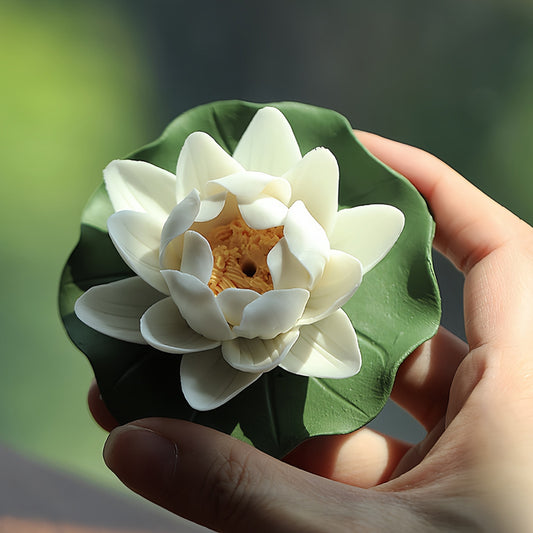Creative Ceramic Lotus Line Incense Holder Decoration Tea Ornaments