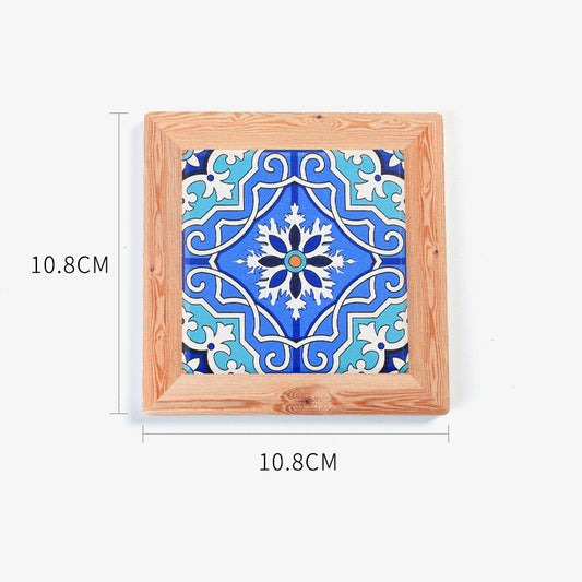 Chinese Style Ceramic Cork Cup Mat