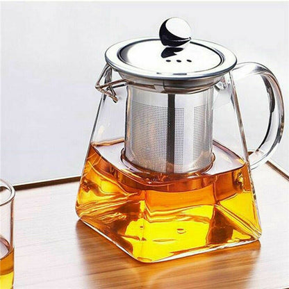 Heat-resistant Transparent Glass Teapot Pot