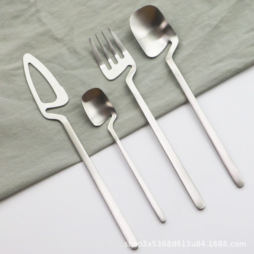 Creative Hanging Cup Tableware Natural Simple Hanging Cup Spoon Set Western Cutlery Coffee Spoon