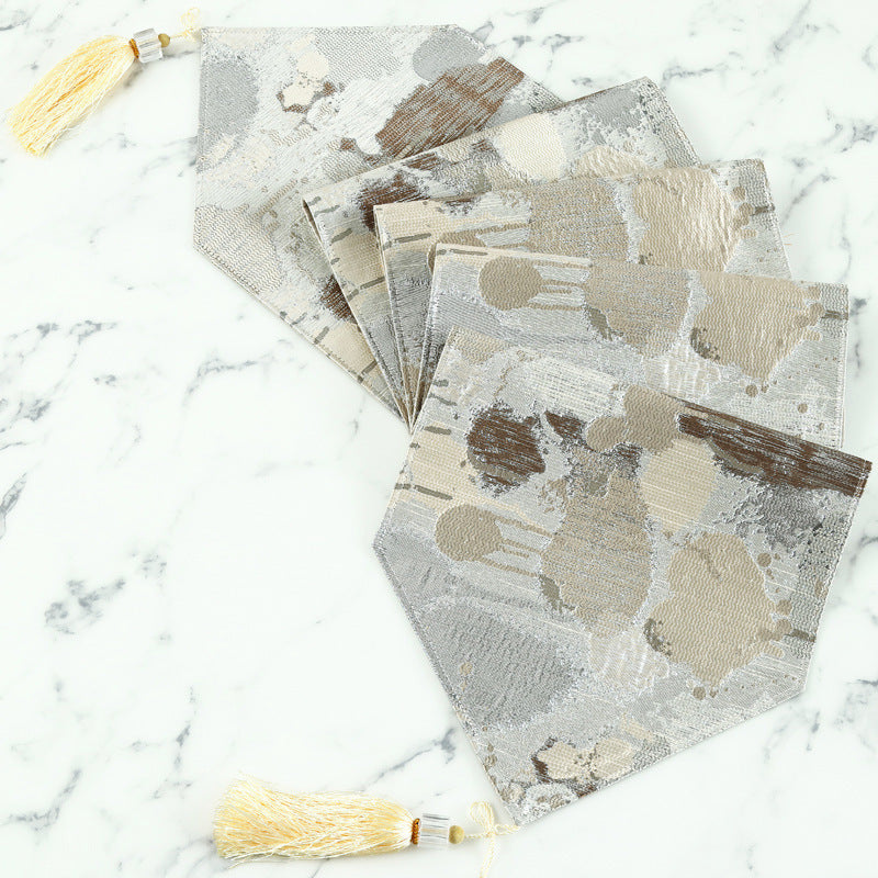 Simple Modern Embroidery Blended Restaurant Table Runner Home Textile Decoration