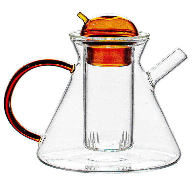 Heat Resistant Glass Tea Set Household Living Room Transparent Teapot Teacup Filter Net Teapot Creative Simple Flower Tea Pot