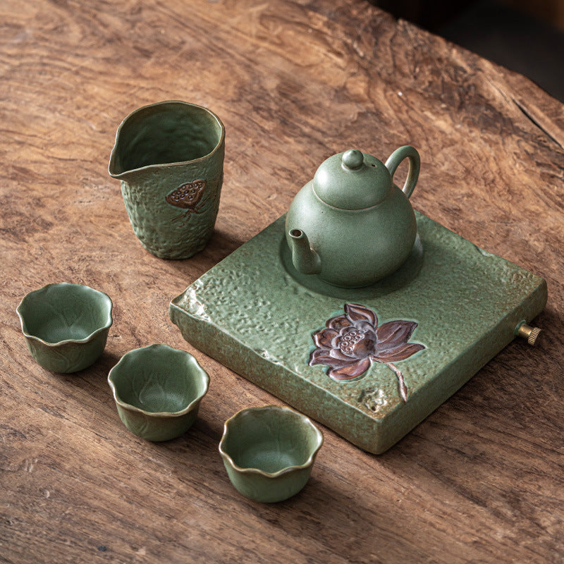 Household Ceramic Teacup, Teapot, Stoneware, Simple And Portable
