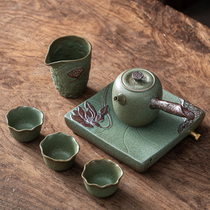 Household Ceramic Teacup, Teapot, Stoneware, Simple And Portable