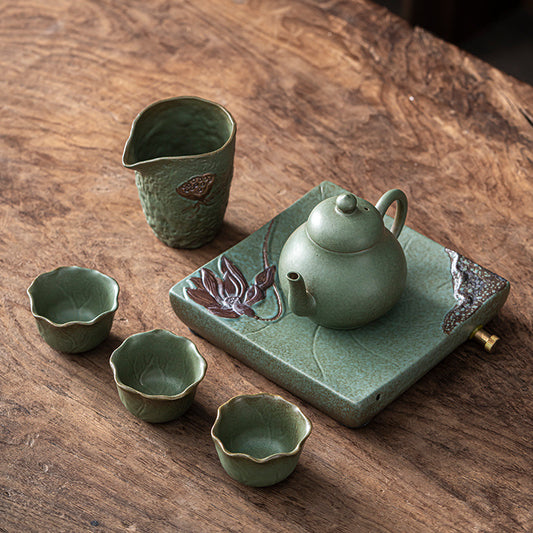 Household Ceramic Teacup, Teapot, Stoneware, Simple And Portable