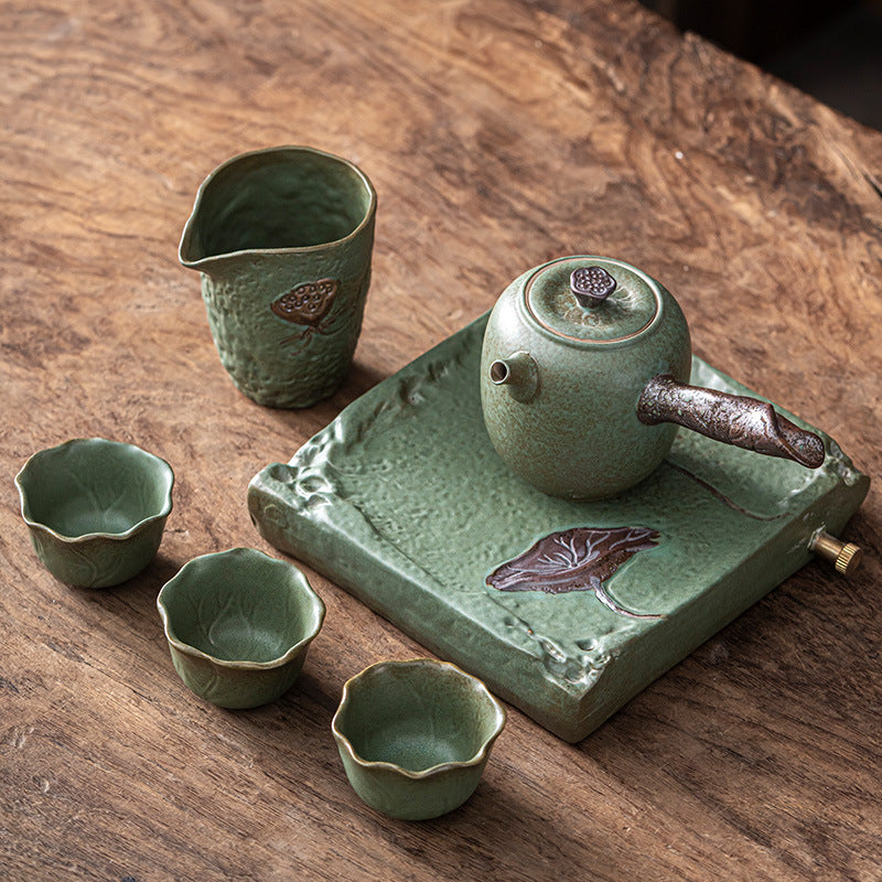 Household Ceramic Teacup, Teapot, Stoneware, Simple And Portable