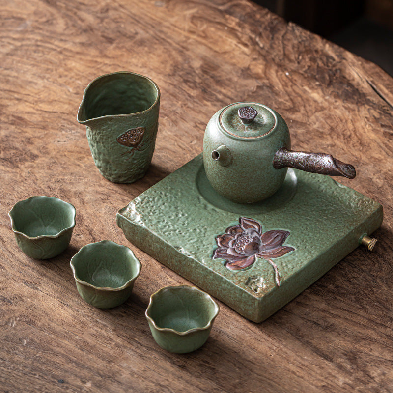 Household Ceramic Teacup, Teapot, Stoneware, Simple And Portable