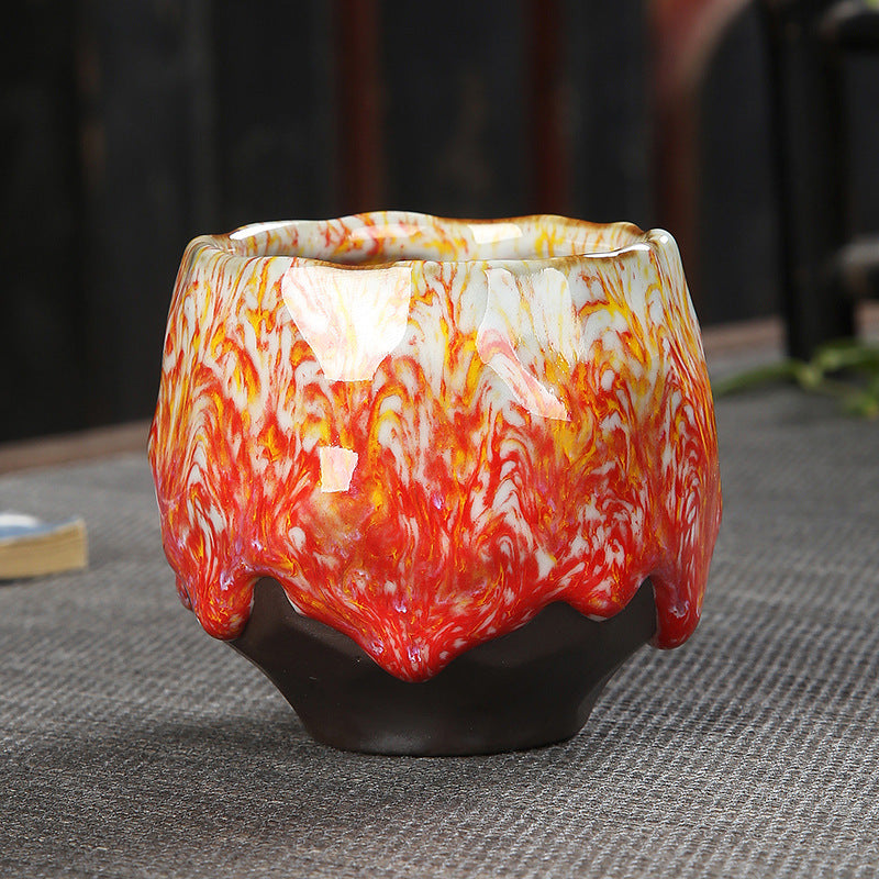 Iron Tire Stoneware Espresso Coffee Cup Kung Fu Kiln Into Tea Cup