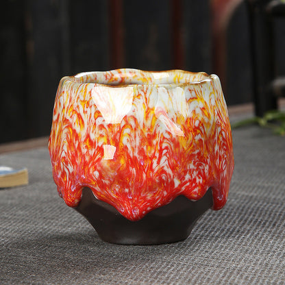 Iron Tire Stoneware Espresso Coffee Cup Kung Fu Kiln Into Tea Cup