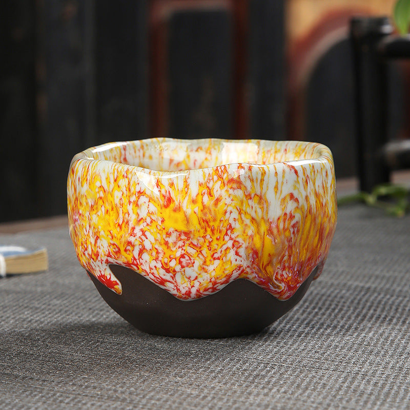 Iron Tire Stoneware Espresso Coffee Cup Kung Fu Kiln Into Tea Cup