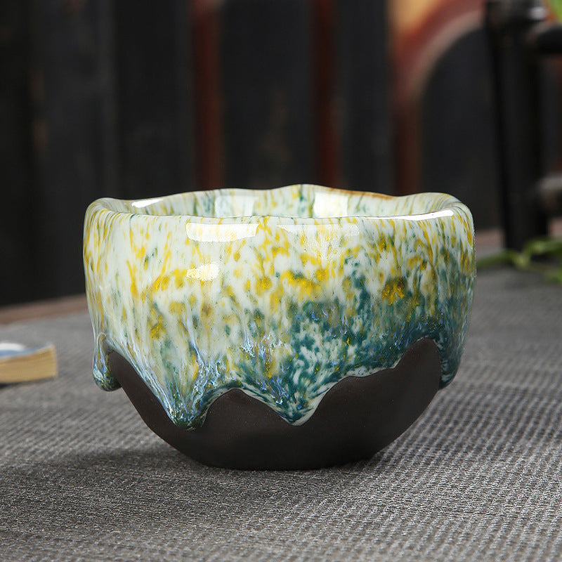 Iron Tire Stoneware Espresso Coffee Cup Kung Fu Kiln Into Tea Cup