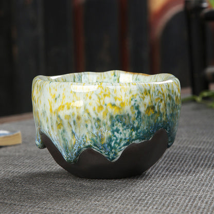 Iron Tire Stoneware Espresso Coffee Cup Kung Fu Kiln Into Tea Cup