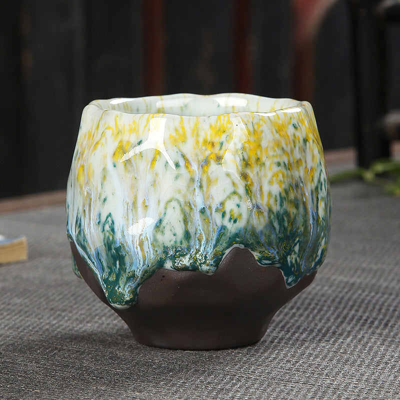 Iron Tire Stoneware Espresso Coffee Cup Kung Fu Kiln Into Tea Cup