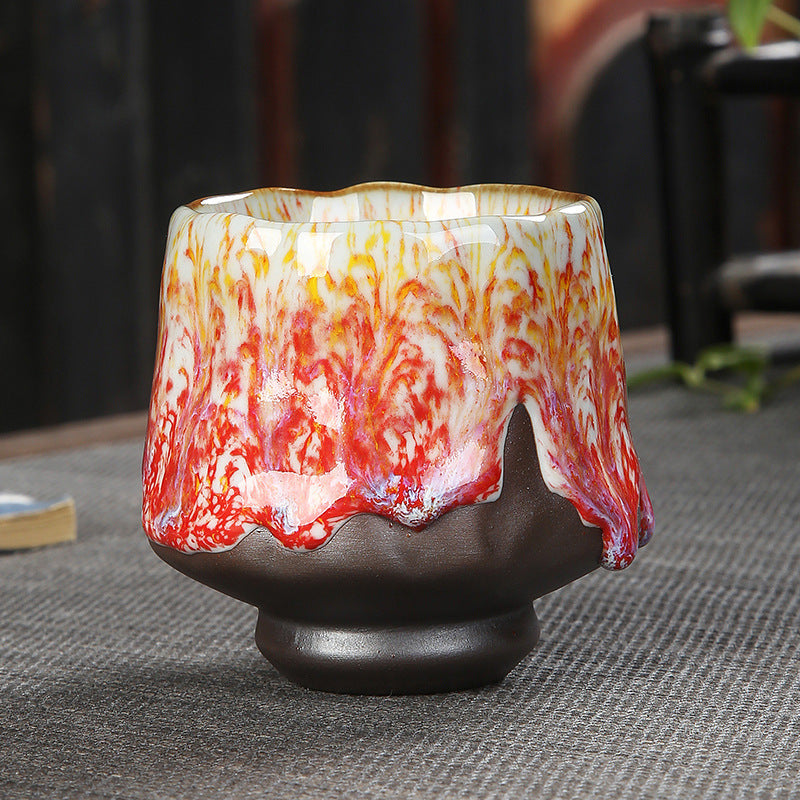 Iron Tire Stoneware Espresso Coffee Cup Kung Fu Kiln Into Tea Cup