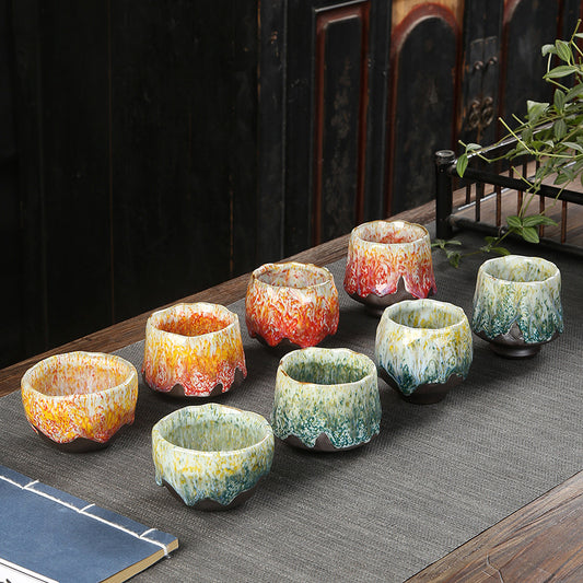 Iron Tire Stoneware Espresso Coffee Cup Kung Fu Kiln Into Tea Cup