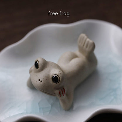 Frog Tea Ornaments Pottery Ornaments