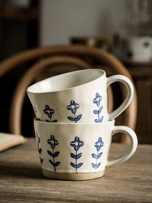 Good-looking Hand-painted Small Flower Mark Household Ceramic Drinking Cup