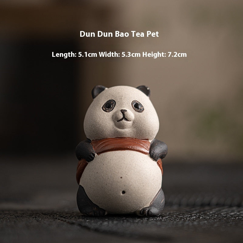 Purplue Sand Tea Pet Panda Small Ornaments Creative Tea Carve Handmade