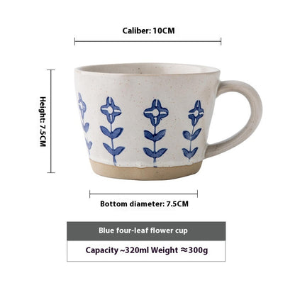Good-looking Hand-painted Small Flower Mark Household Ceramic Drinking Cup