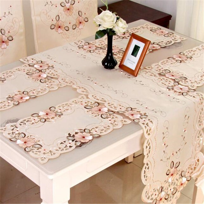 European Classical Artistic Embroidery Table Runner Home