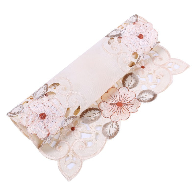 European Classical Artistic Embroidery Table Runner Home