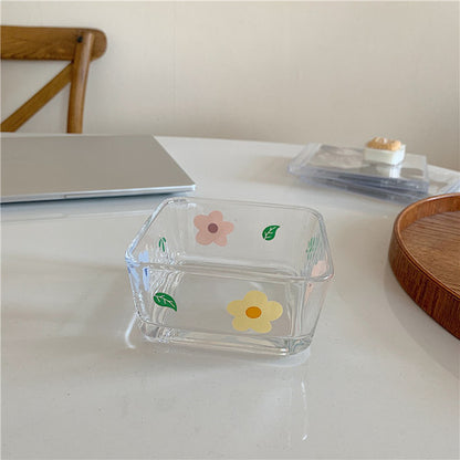Little Flower Cutlery Set Glass Cup Glass Bowl Glass Plate Feng Shui Cup Cute Cup