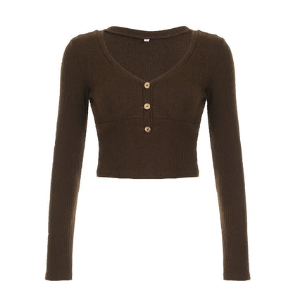 Vintage Sweater Bottoming Top For Women