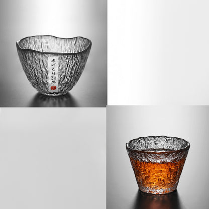 A Stylish And Simple Gold Painted Glass Teacup For Domestic Use