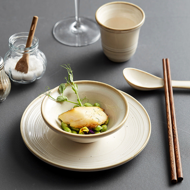 Household Minimalist Ceramic Bowl Plate Cup Tableware