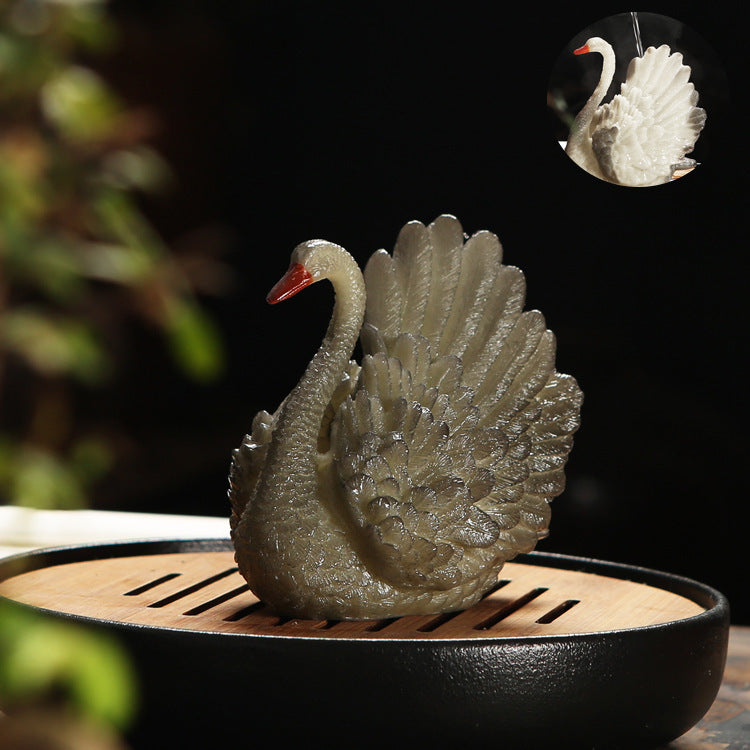 Color-changing Xiupi Swan Creative Tea Set Ornaments