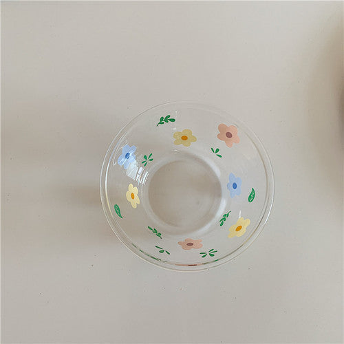 Little Flower Cutlery Set Glass Cup Glass Bowl Glass Plate Feng Shui Cup Cute Cup