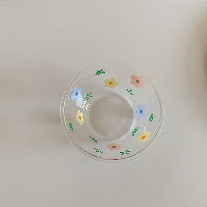 Little Flower Cutlery Set Glass Cup Glass Bowl Glass Plate Feng Shui Cup Cute Cup
