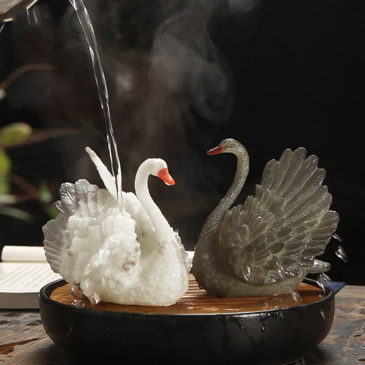 Color-changing Xiupi Swan Creative Tea Set Ornaments