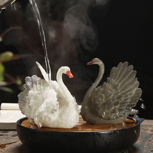 Color-changing Xiupi Swan Creative Tea Set Ornaments