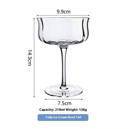 Goblet Crystal Glass Cup Ice Cream Dessert Cocktail Glass