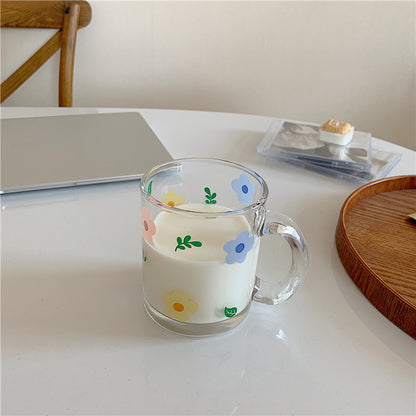 Little Flower Cutlery Set Glass Cup Glass Bowl Glass Plate Feng Shui Cup Cute Cup