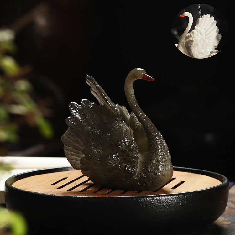 Color-changing Xiupi Swan Creative Tea Set Ornaments