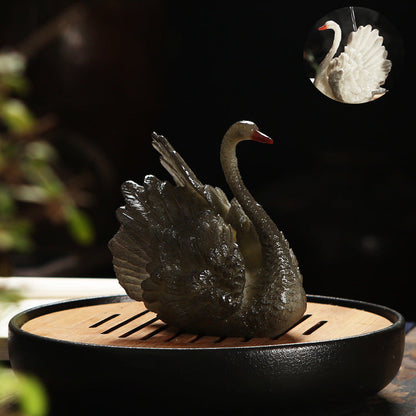 Color-changing Xiupi Swan Creative Tea Set Ornaments