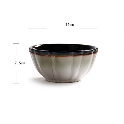 Lotus Pond Moonlight American Western Tableware Creative Ceramic Bowl Cup Set